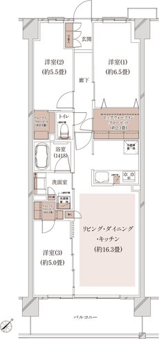 クレストシティ鎌倉大船サウス 間取り C-E type