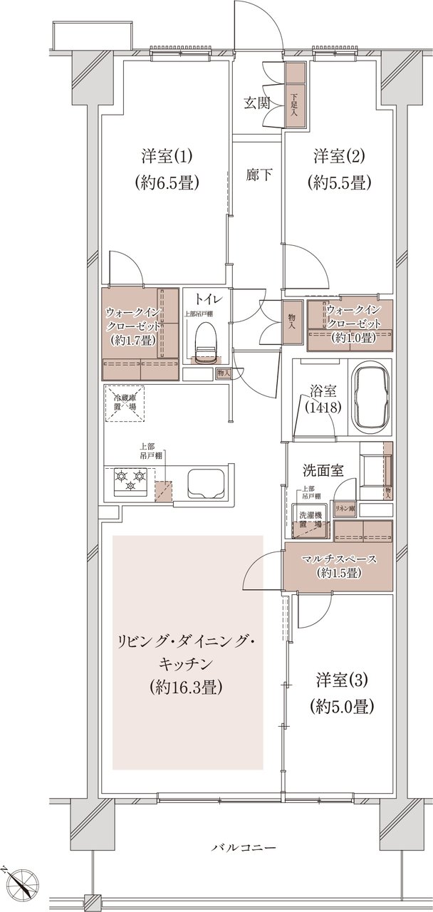 クレストシティ鎌倉大船サウス 間取り B-C type