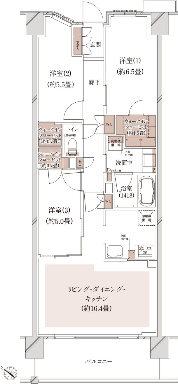 クレストシティ鎌倉大船サウス 間取り A-K type（先着順）
