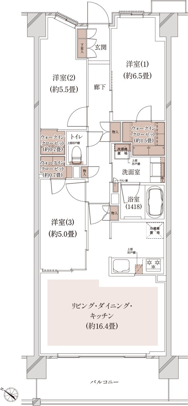 クレストシティ鎌倉大船サウス 間取り A-K type
