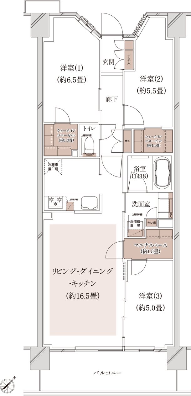 クレストシティ鎌倉大船サウス 間取り C-D type（先着順）