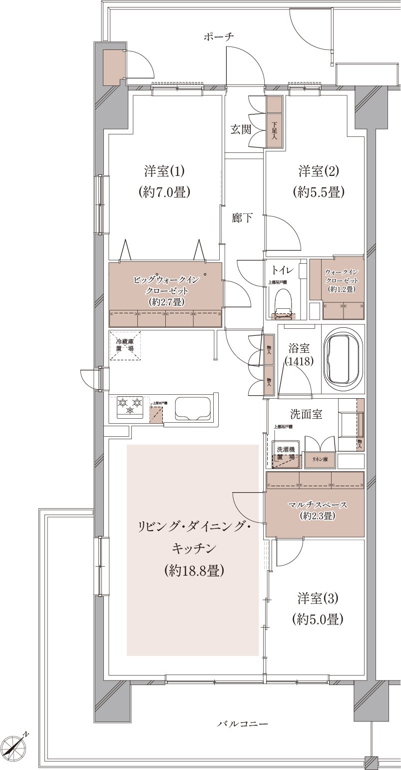 クレストシティ鎌倉大船サウス 間取り C-A type（先着順）