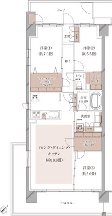 クレストシティ鎌倉大船サウス 間取り C-A type（先着順）