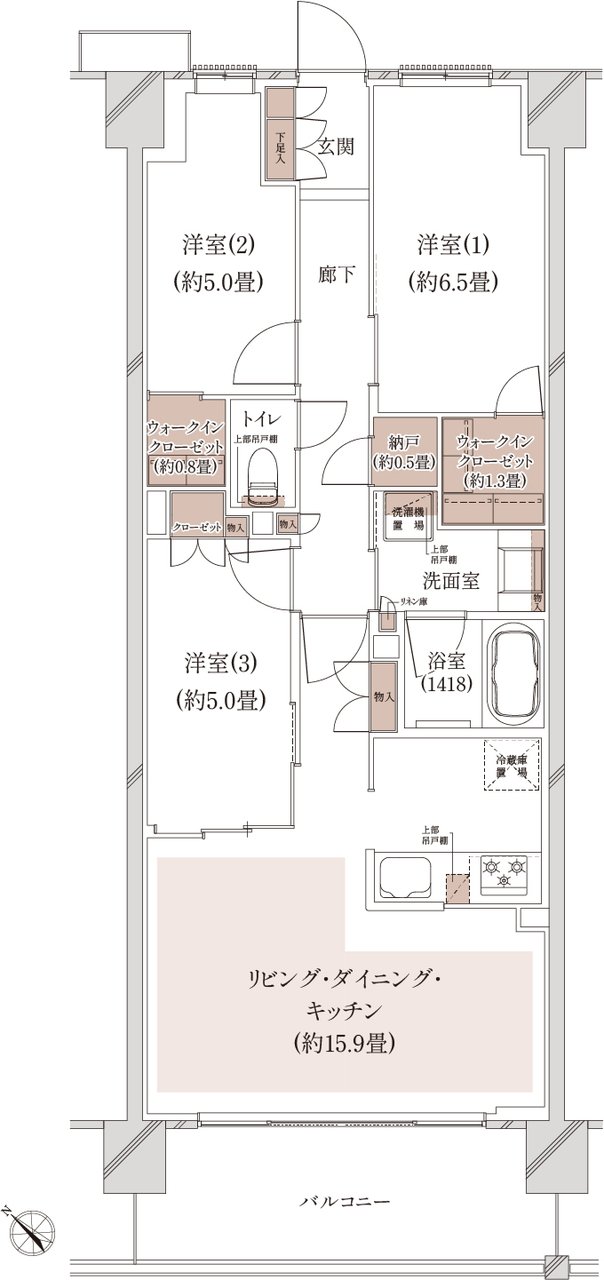 クレストシティ鎌倉大船サウス 間取り B-I type