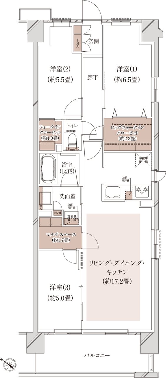 クレストシティ鎌倉大船サウス 間取り A-L type