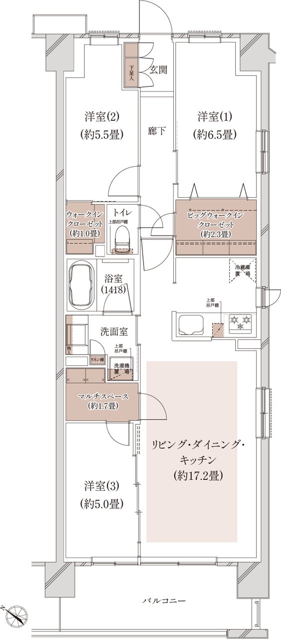 クレストシティ鎌倉大船サウス 間取り A-L type（先着順）