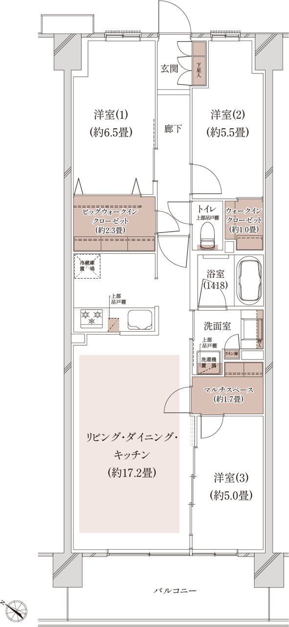 クレストシティ鎌倉大船サウス 間取り A-F type（先着順）