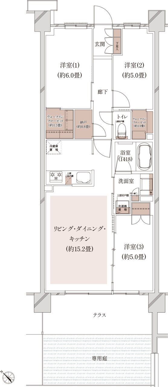クレストシティ鎌倉大船サウス 間取り B-Kg type