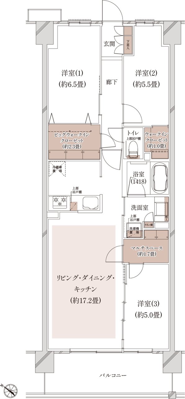 クレストシティ鎌倉大船サウス 間取り A-B type（先着順）