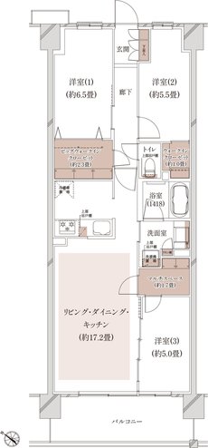 クレストシティ鎌倉大船サウス 間取り A-B type（先着順）