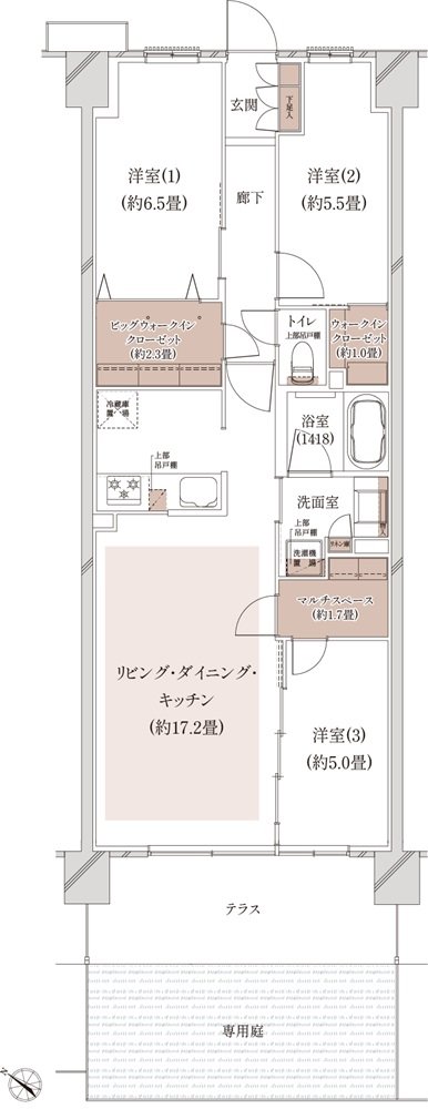 クレストシティ鎌倉大船サウス 間取り A-H type（先着順）