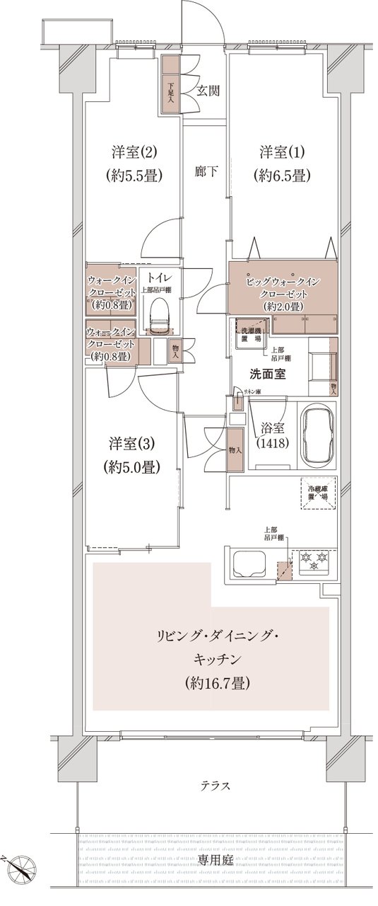 クレストシティ鎌倉大船サウス 間取り A-Dg type（第3期18次）