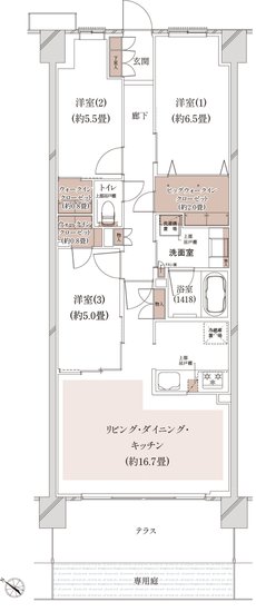 クレストシティ鎌倉大船サウス 間取り A-Dg type（第3期18次）