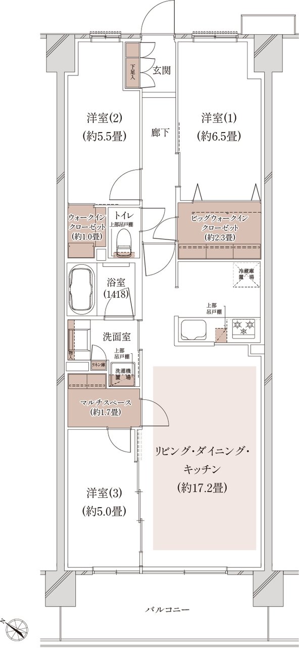 クレストシティ鎌倉大船サウス 間取り A-I type（第3期18次）