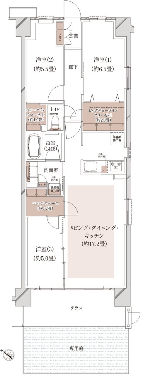 クレストシティ鎌倉大船サウス 間取り A-Lg type（先着順）