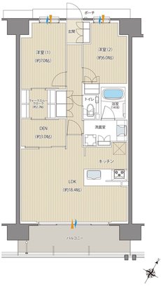 ブライトタウン天竜川駅前フレシア 間取り G TYPE(メニュー2）