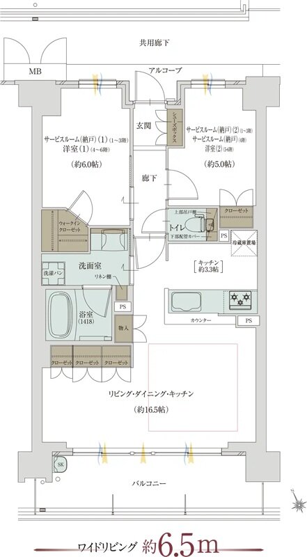 グランドパレス堺上野芝 ザ・グランドガーデン 間取り C TYPE（MENU02）