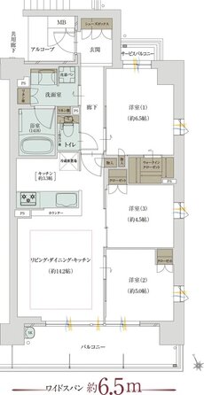 グランドパレス堺上野芝 ザ・グランドガーデン 間取り E TYPE