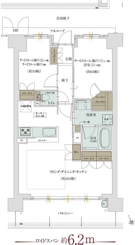 グランドパレス堺上野芝 ザ・グランドガーデン 間取り B1 TYPE（MENU02)