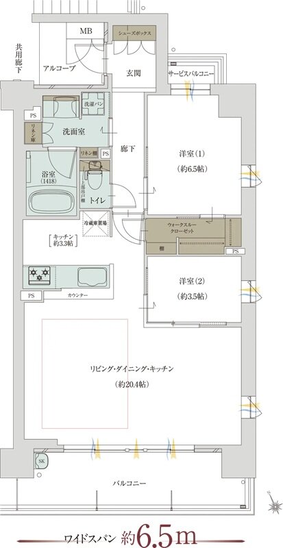 グランドパレス堺上野芝 ザ・グランドガーデン 間取り E TYPE(MENU01)