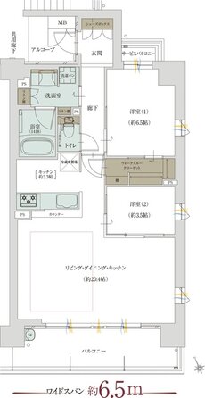 グランドパレス堺上野芝 ザ・グランドガーデン 間取り E TYPE（MENU01）