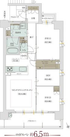グランドパレス堺上野芝 ザ・グランドガーデン 間取り E TYPE（MENU02）