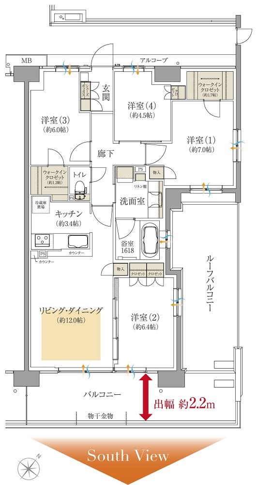 ルナコート三田ウッディタウン中央 間取り Rr type