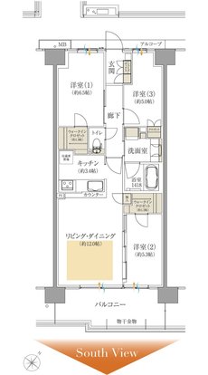 ルナコート三田ウッディタウン中央 間取り D1 type