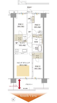 ルナコート三田ウッディタウン中央 間取り D2 type