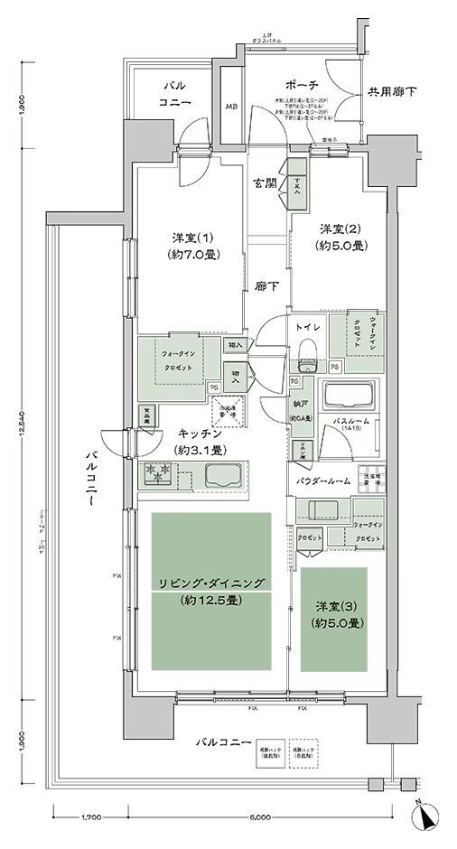 シティタワー山形本町 間取り A1-標準 type
