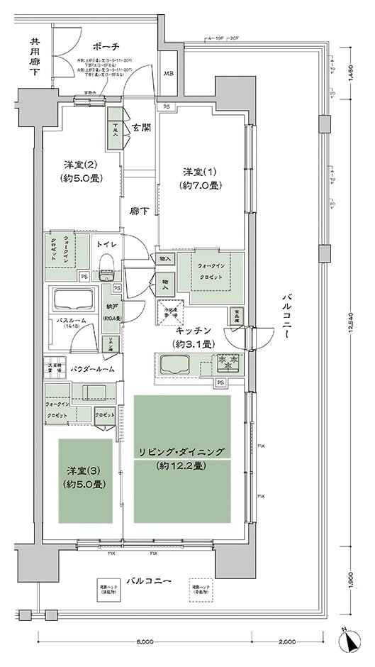 シティタワー山形本町 間取り A2-標準 type