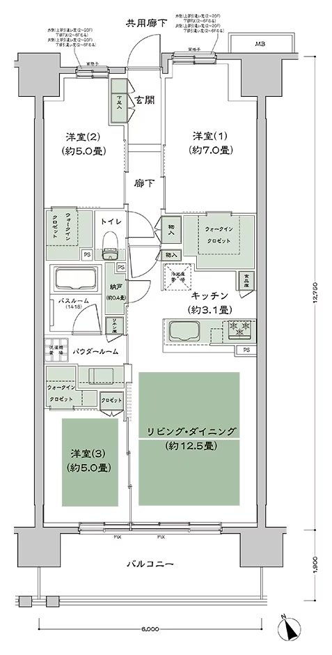 シティタワー山形本町 間取り B1a-標準 type