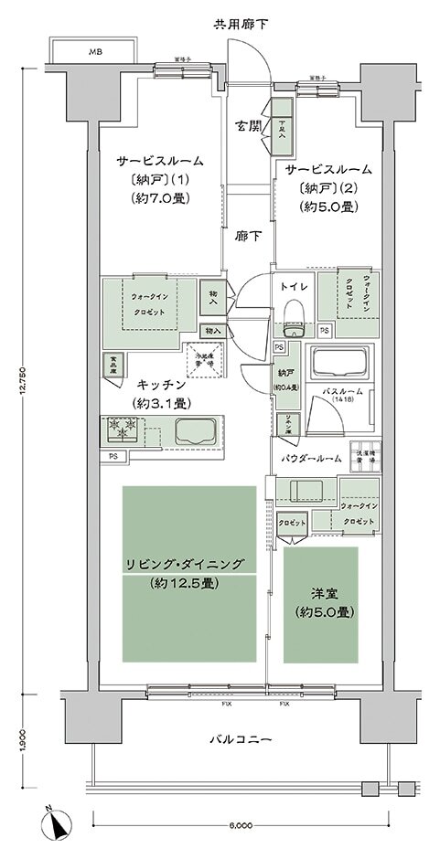 シティタワー山形本町 間取り B2a-標準 type