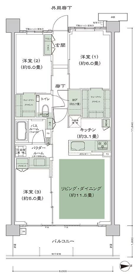 シティテラス桜上水 間取り D-A1’-3 type