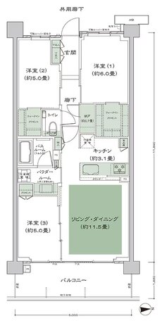 シティテラス桜上水 間取り D-A1’-3 type