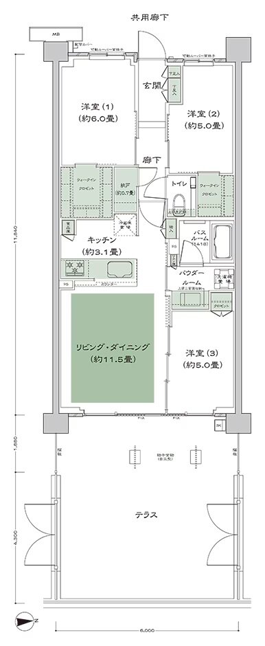 シティテラス桜上水 間取り D-A1t-3 type