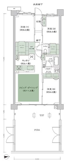 シティテラス桜上水 間取り D-A1t-3 type