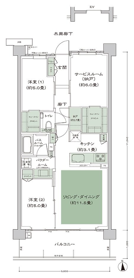 シティテラス桜上水 間取り C-A2’-3 type