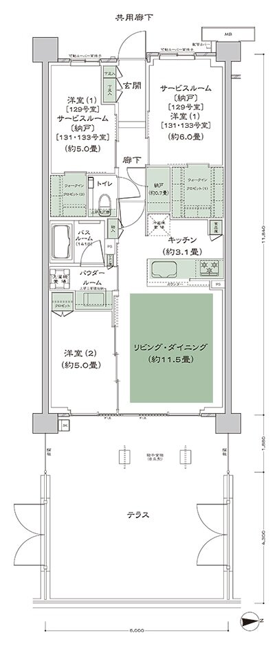 シティテラス桜上水 間取り D-A2t’-3 type