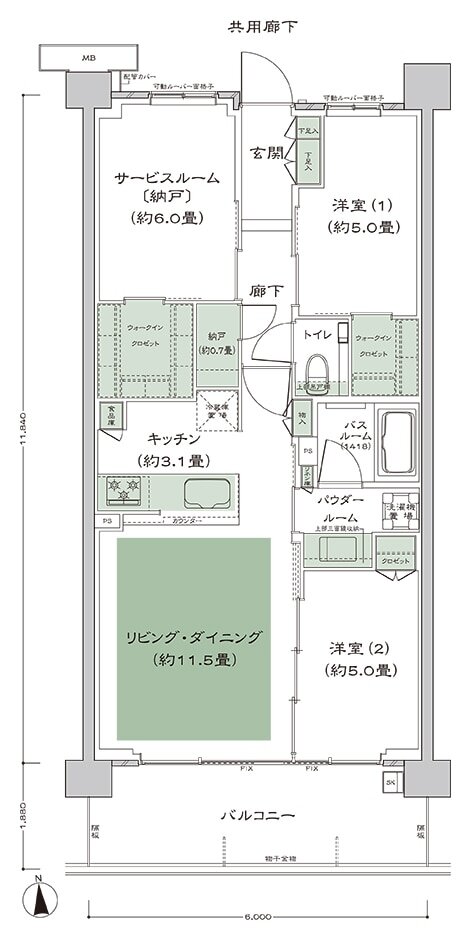 シティテラス桜上水 間取り C-A2-3 type