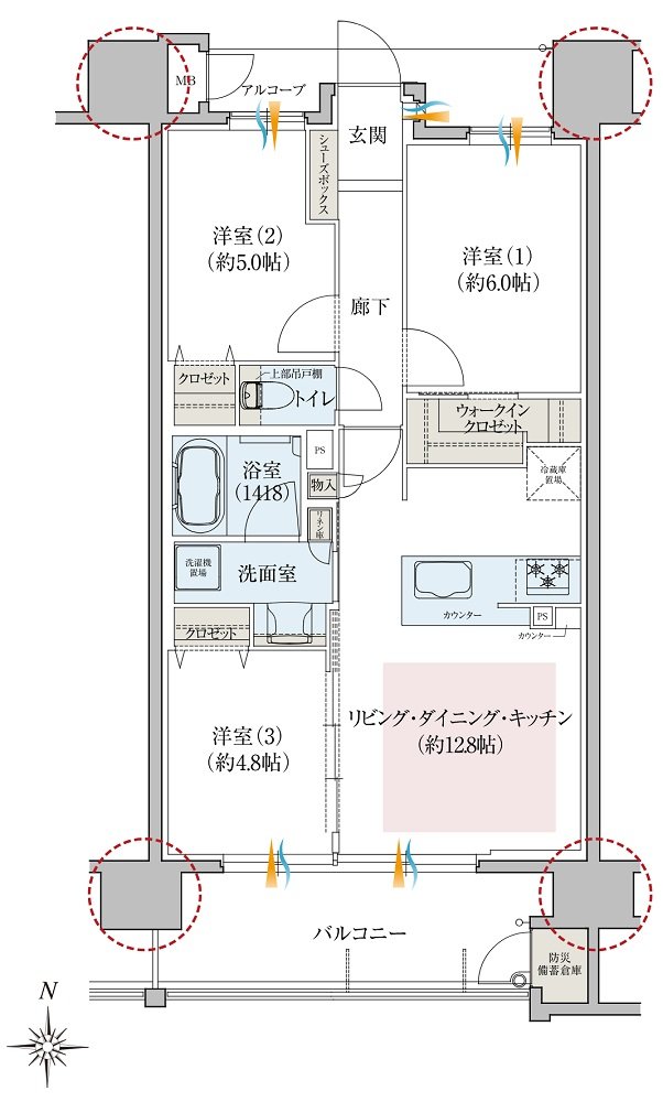 レ・ジェイド南港 間取り B type