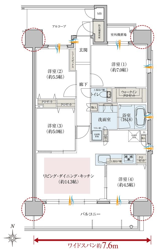 レ・ジェイド南港 間取り D type