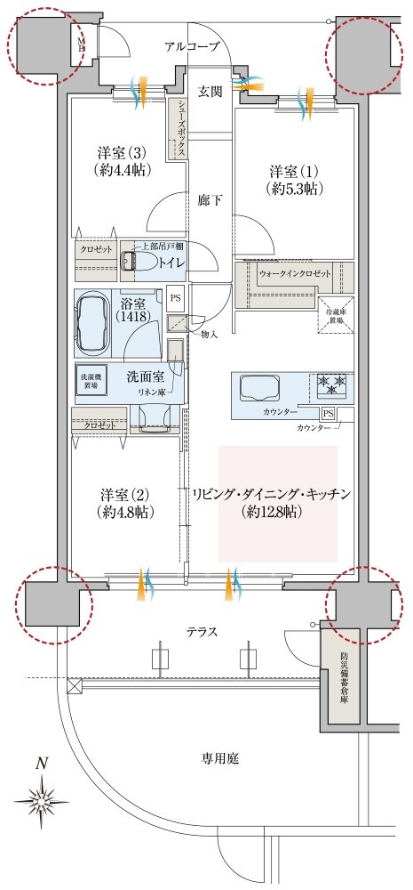 レ・ジェイド南港 間取り Eg type