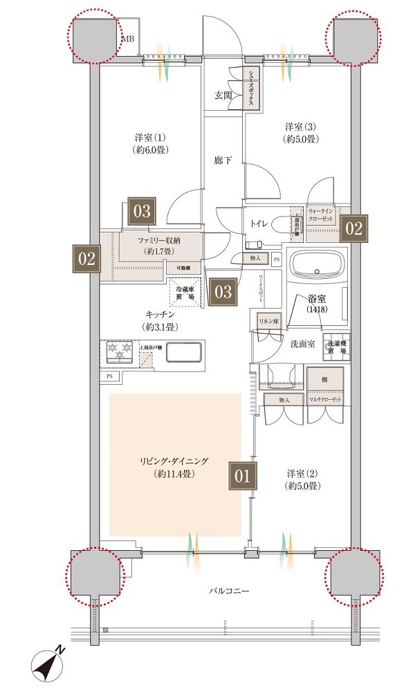 COCOCHI FIRST PROJECT(ココチファースト プロジェクト) 間取り D5 type