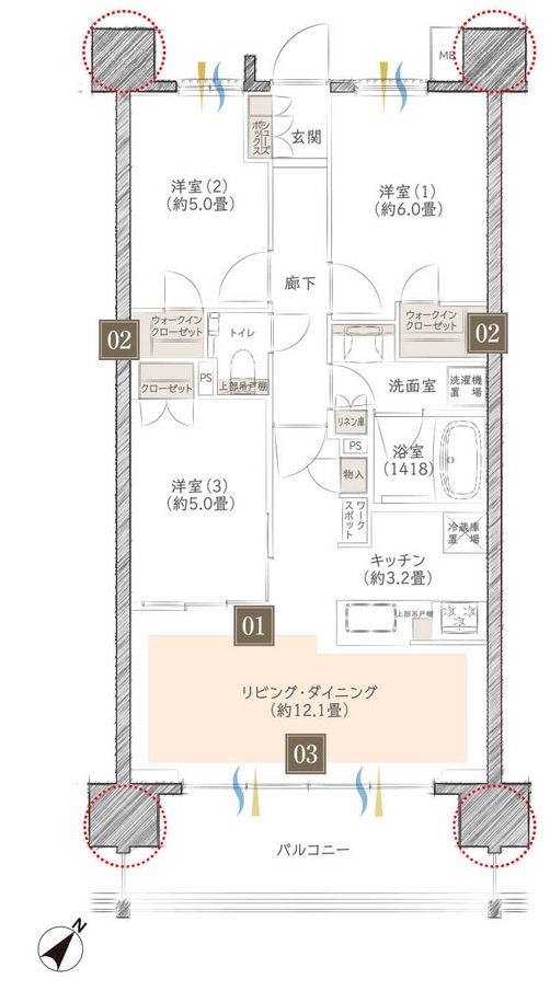 COCOCHI FIRST PROJECT（ココチファースト プロジェクト） 間取り D1 type（先着順）