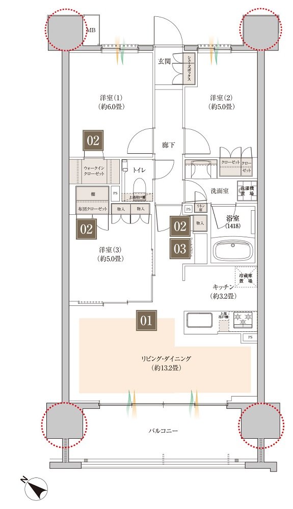 COCOCHI FIRST PROJECT（ココチファースト プロジェクト） 間取り E1 type（先着順）