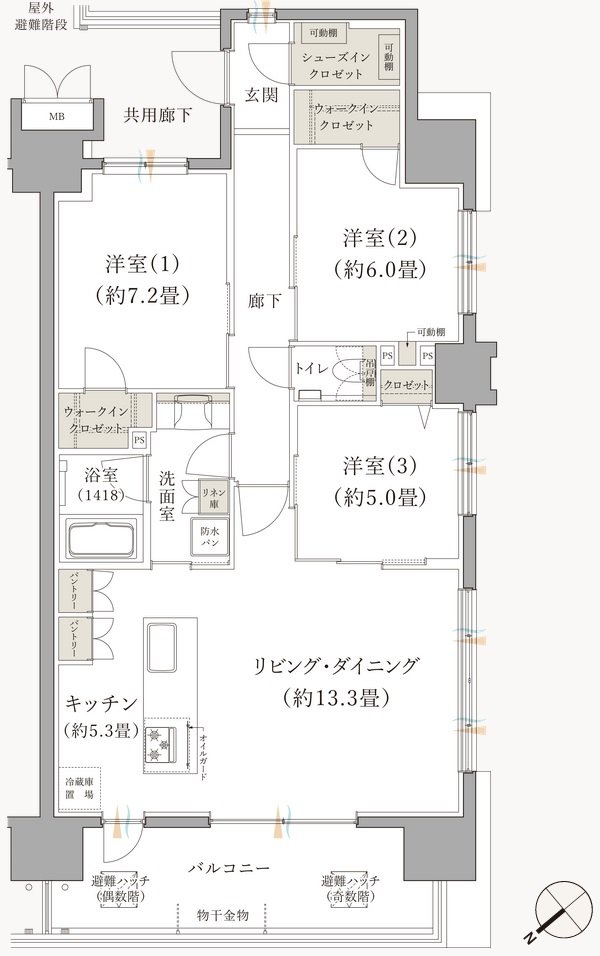 ブランシエラ那覇開南プレミスト 間取り A type