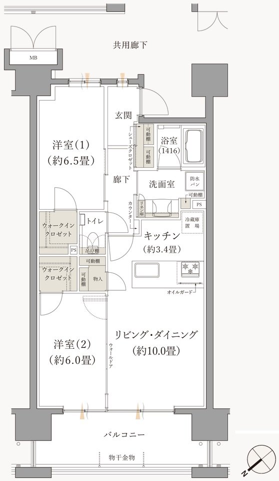 ブランシエラ那覇開南プレミスト 間取り H type