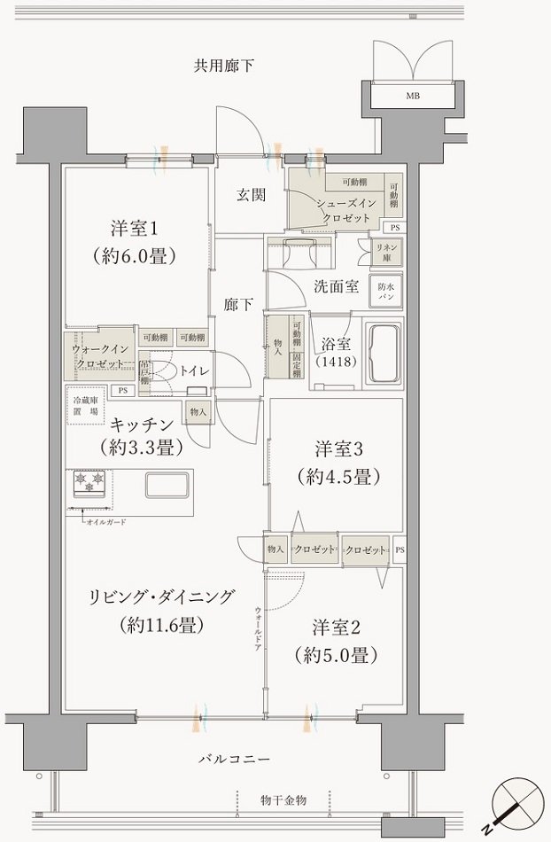 ブランシエラ那覇開南プレミスト 間取り I type