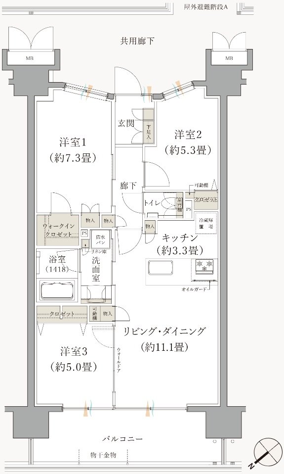 ブランシエラ那覇開南プレミスト 間取り B type